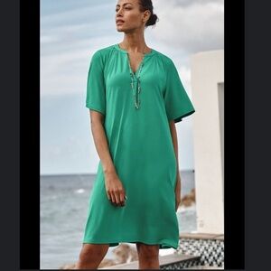 J Jill, wearever green V-neck dress. XL.